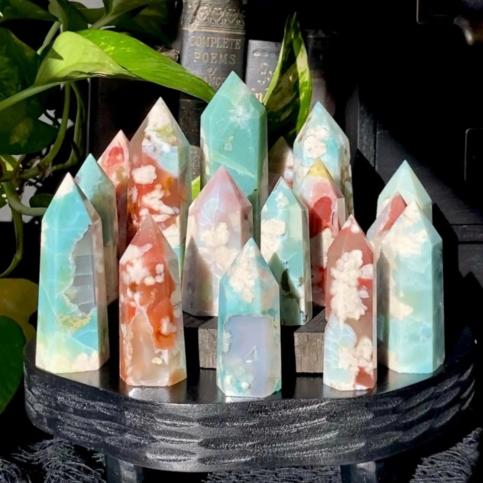 GREEN FLOWER AGATE TOWERS – AURAGAMI LA GREEN FLOWER AGATE TOWERS – AURAGAMI LA
