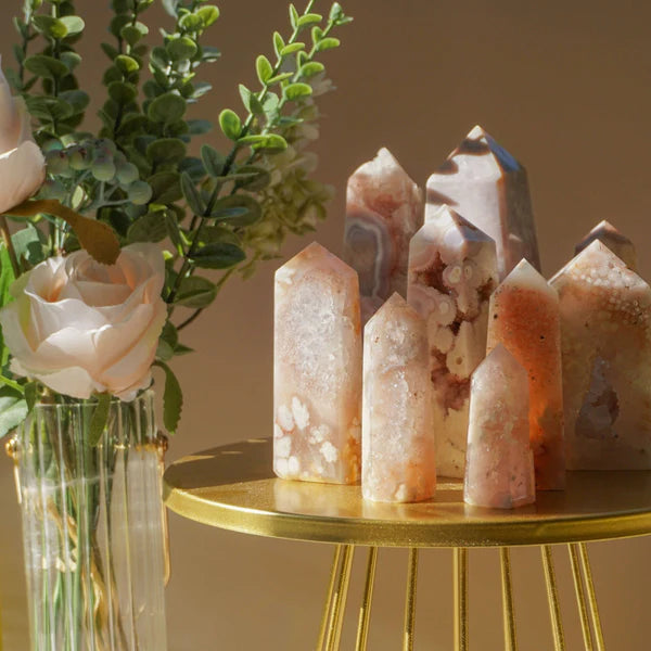 PINK AMETHYST FLOWER AGATE TOWERS (Various Sizes)