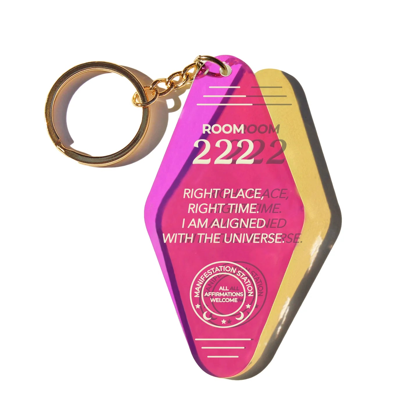 MIDNITE MINDS / 222 ANGEL NUMBER IRIDESCENT KEYCHAIN