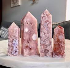 PINK AMETHYST FLOWER AGATE TOWERS (Various Sizes)