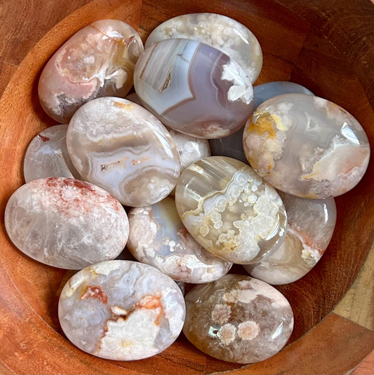 FLOWER AGATE PALM STONES