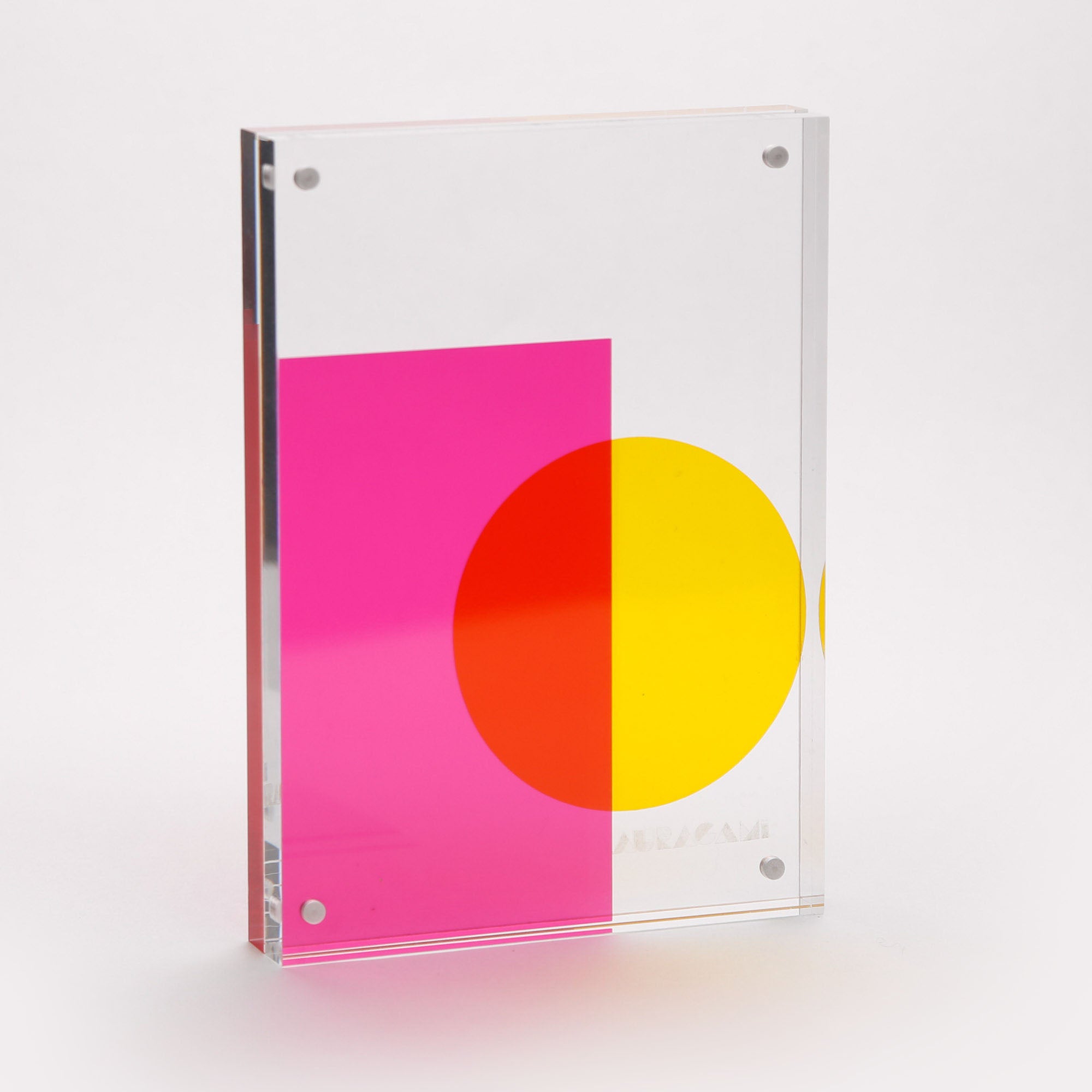 Aura Portrait Frame / Pink + Yellow