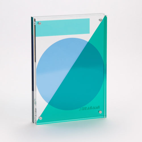 Aura Portrait Frame / Blue + Green