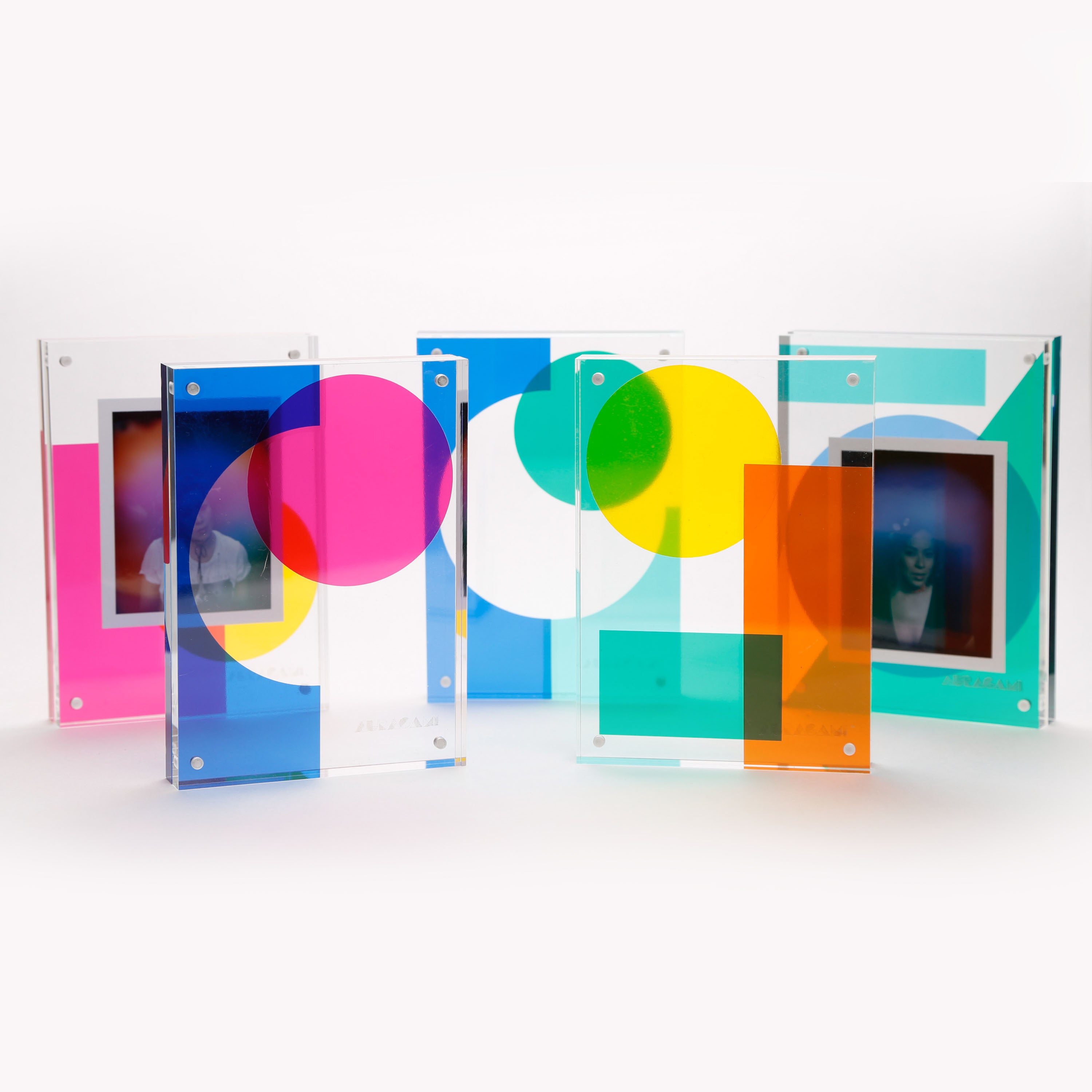 Aura Portrait Frame / Pink + Yellow