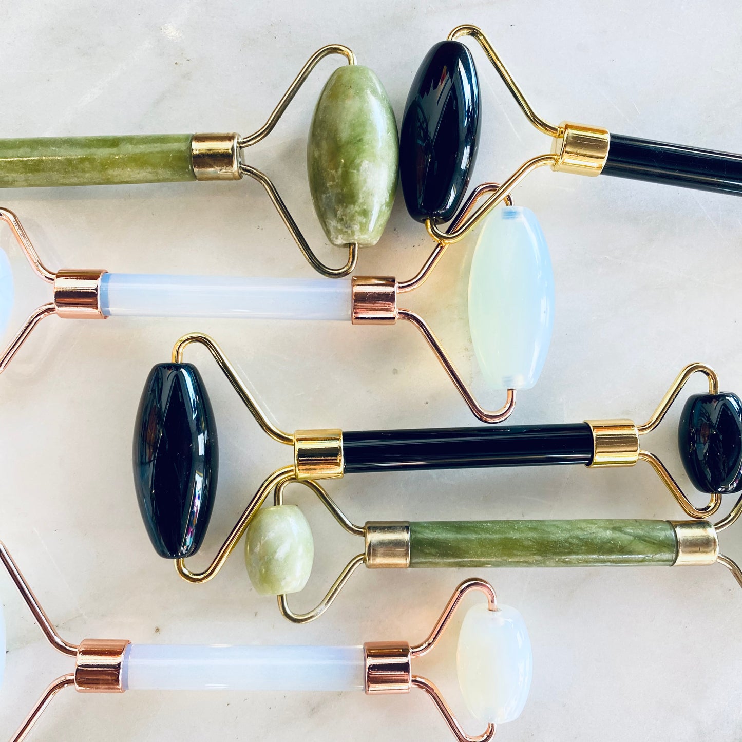 Facial Roller / Jade • Opal • Black Obsidian